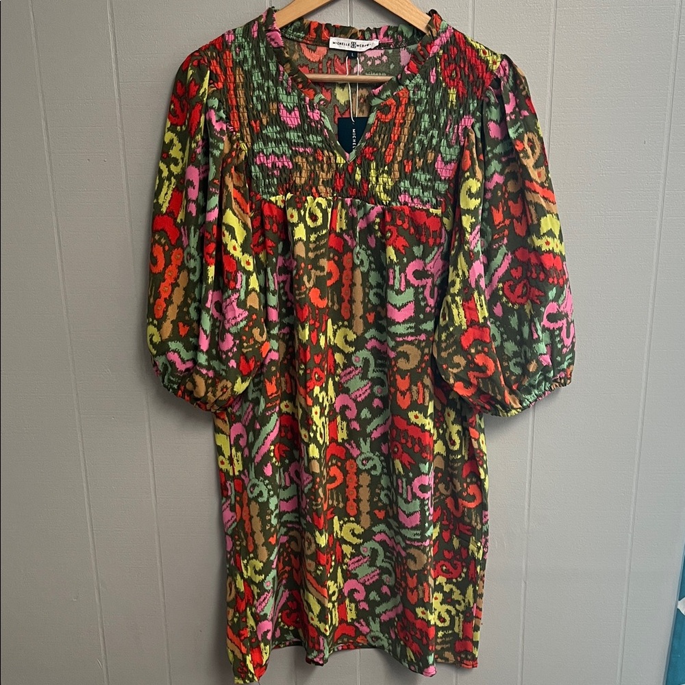 NWT Michelle McDowell Dress Large Multi-Color
